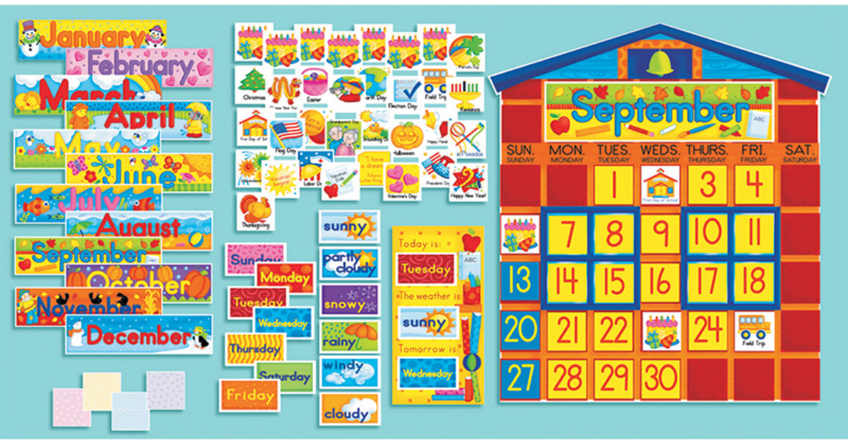 Bulletin Board Set School House Calendar SC0439394058 Scholastic