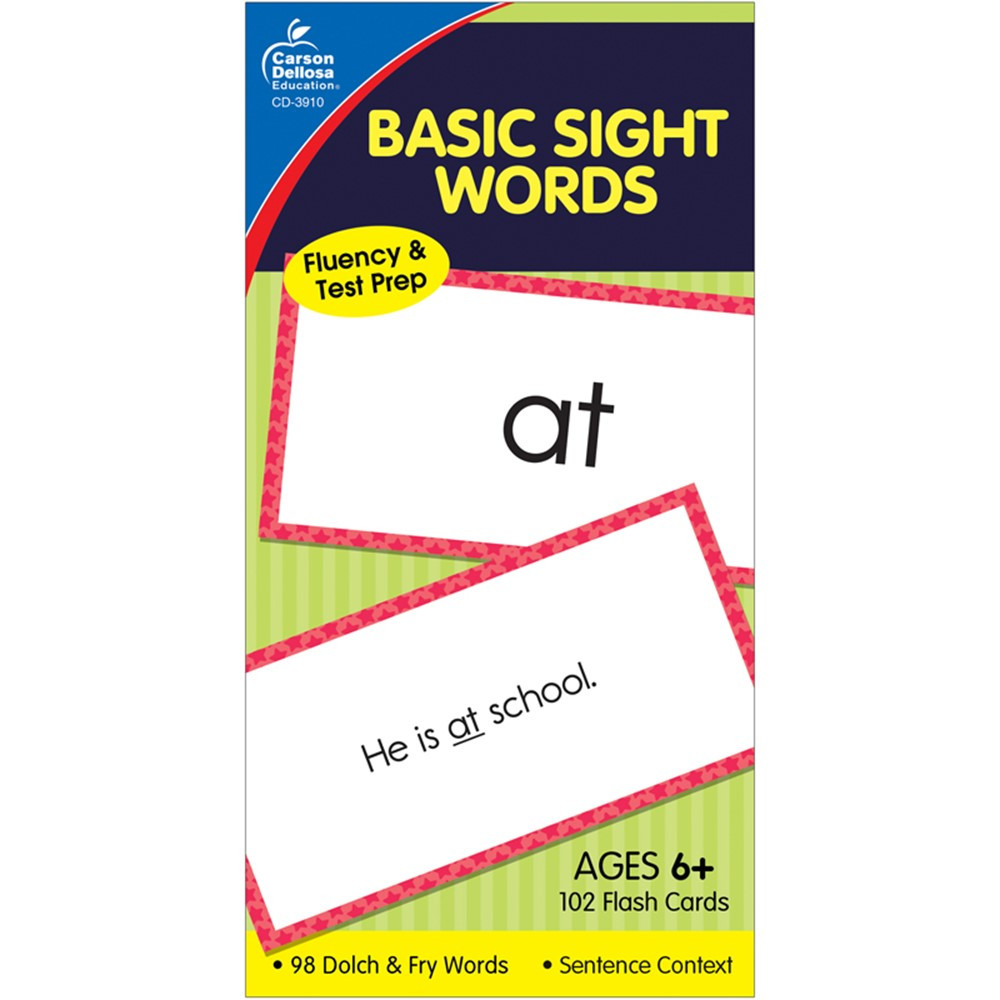 Basic Sight Words Flash Cards, Ages 6 - 9 - CD-3910 | Carson Dellosa