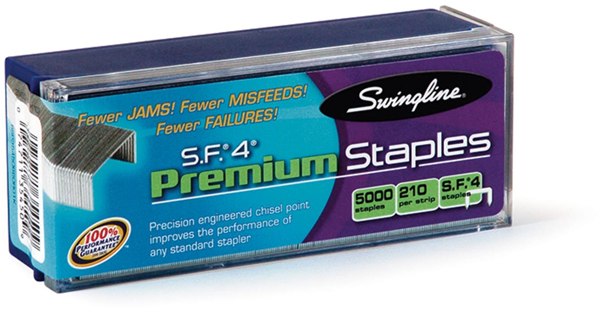 Swingline Standard Staples, 1/4 Length, 210 Per Strip, 5,000 Per Box