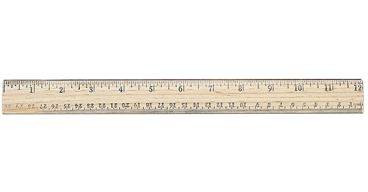 Westcott 12 Wood Ruler Measuring Metric and 1/16 Scale With Single Metal  Edge (10377)