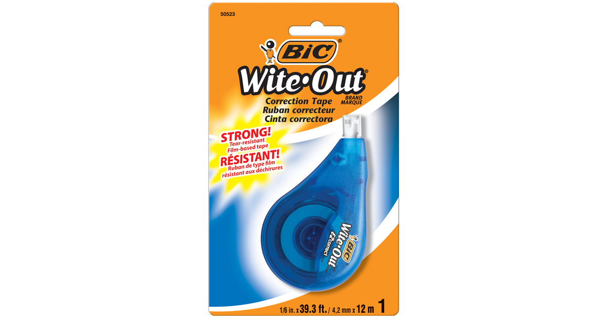 Wite-Out EZ Correct Correction Tape, Single - BICWOTAPP11, Bic Usa Inc