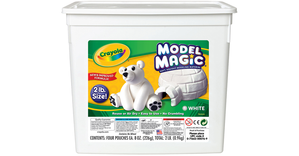 Crayola Air Dry Clay, White, No Bake Modeling Clay for Kids, 2.5lb