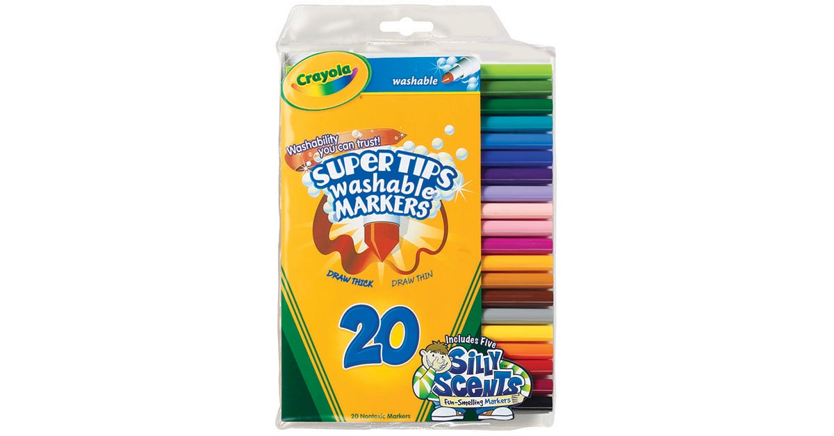 Crayola Washable Super Tip Markers with Silly Scents Set of 20 [Pack of 4 ]