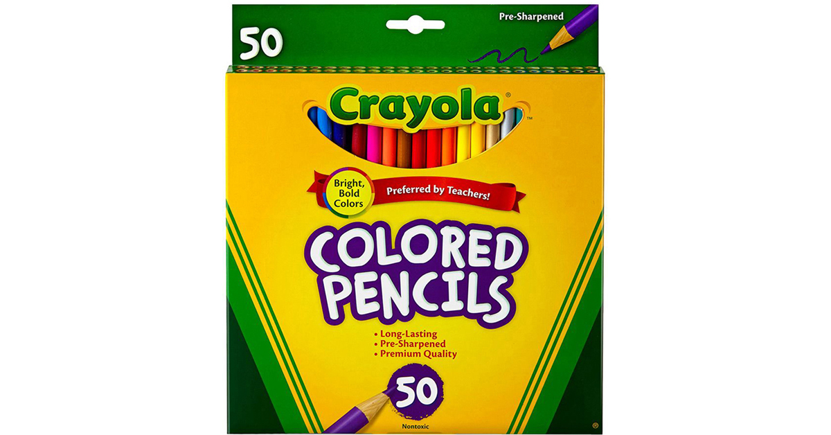 Crayola Colored Pencils, Full Length, Assorted Colors, 50 Count NEW SEALED