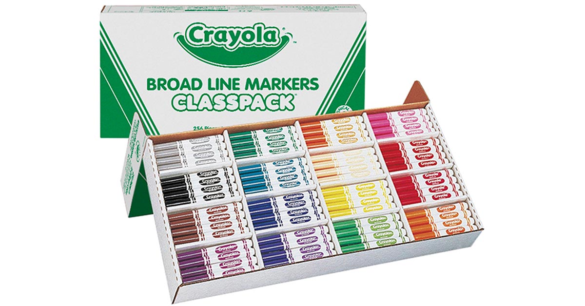 Crayola Classic Original Marker Set - Assorted Colors, Broad Tip, Set of  256