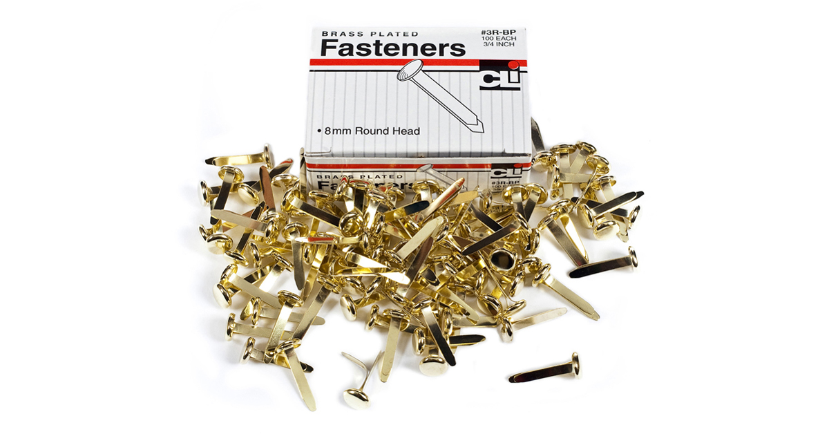 Fasteners, Round Head, Brass Plated, 3/4 Inch Shank, 8 mm Head, 100 ...