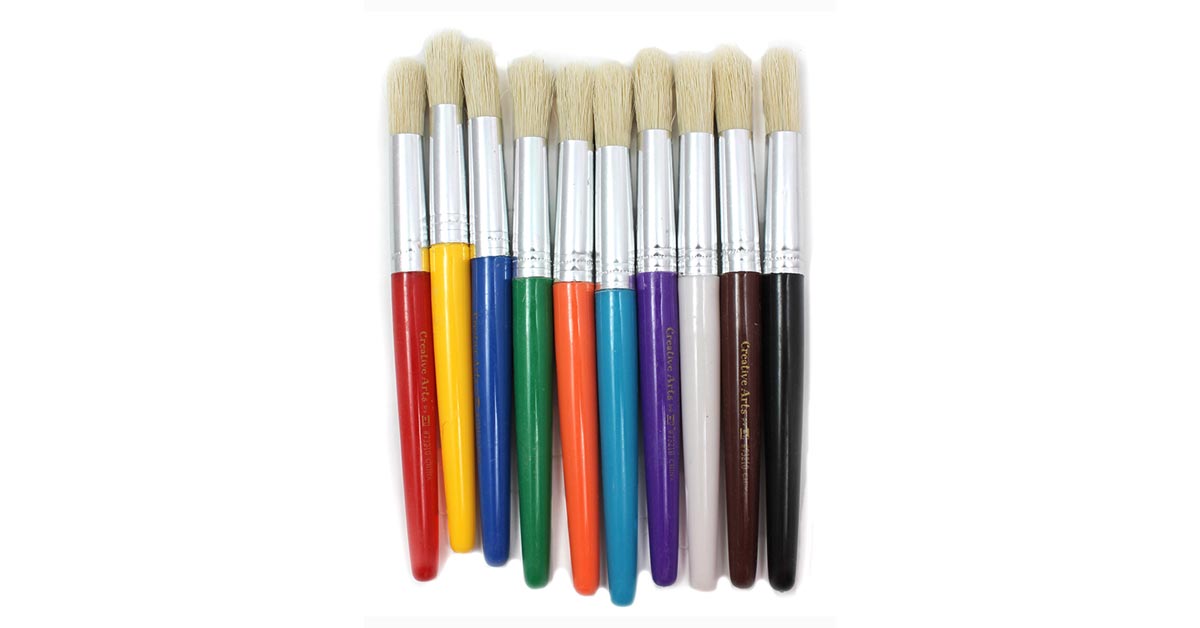 Acrylic Paint Brush Assortment, Assorted Colors & Sizes, 8 Brushes