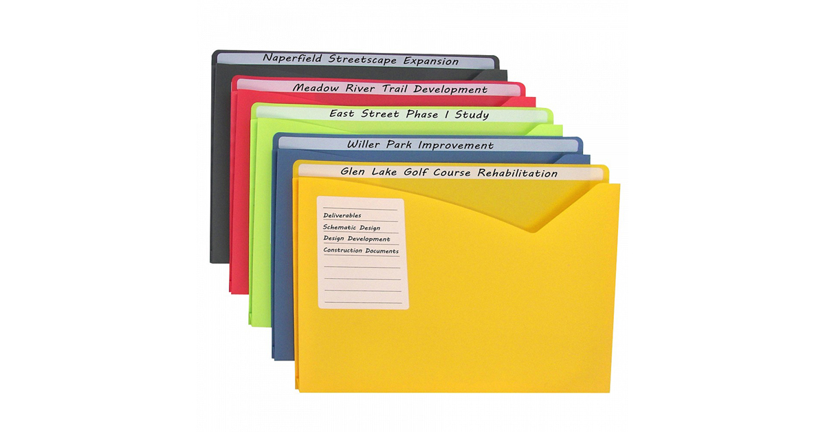C Line Write On Poly File Jackets Assorted colors Pack of 10