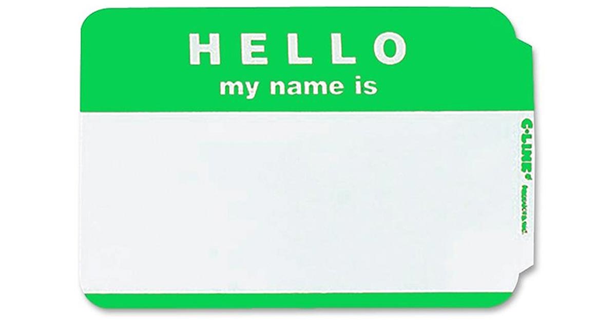 C Line Self Adhesive Name Badges Green Hello Pack of 100 CLI92233
