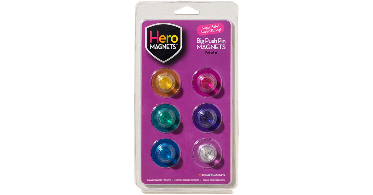 Hero Magnets Big Push Pin Magnets - DO-735019 | Dowling Magnets ...