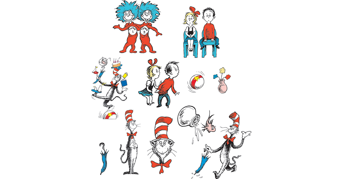 Cat In The Hat Characters 2 Sided Decorating Kit - EU-840224 | Eureka