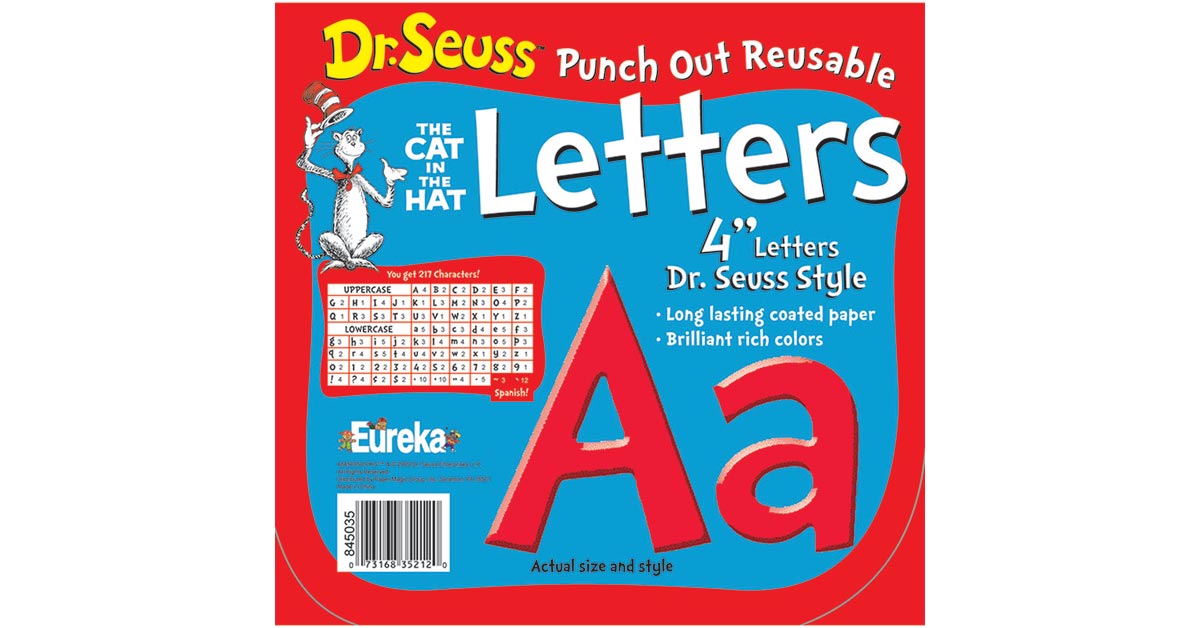 Dr. Seuss Punch Out Reusable Red Letters, 4