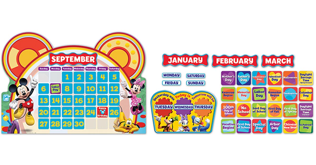 Mickey Mouse Clubhouse Calendar Bulletin Board Set - EU-847535 | Eureka ...