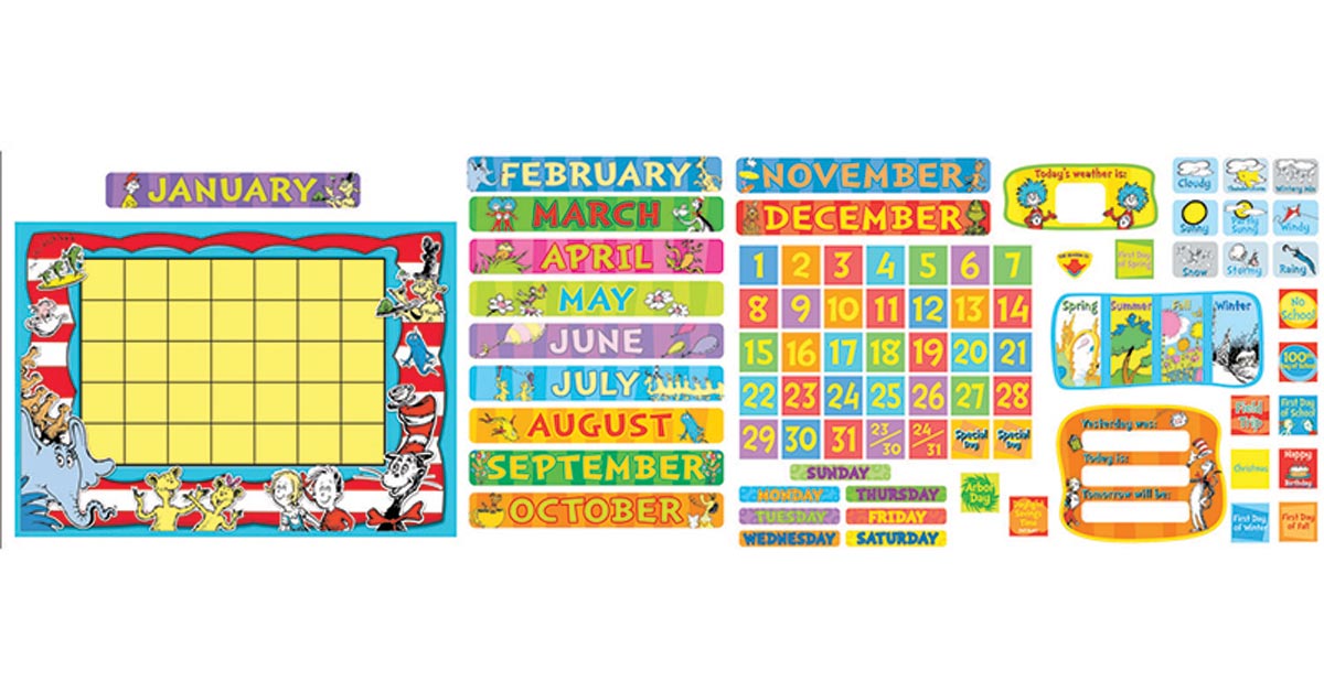 Dr. Seuss Calendar Bulletin Board Set EU847695 Eureka Calendars