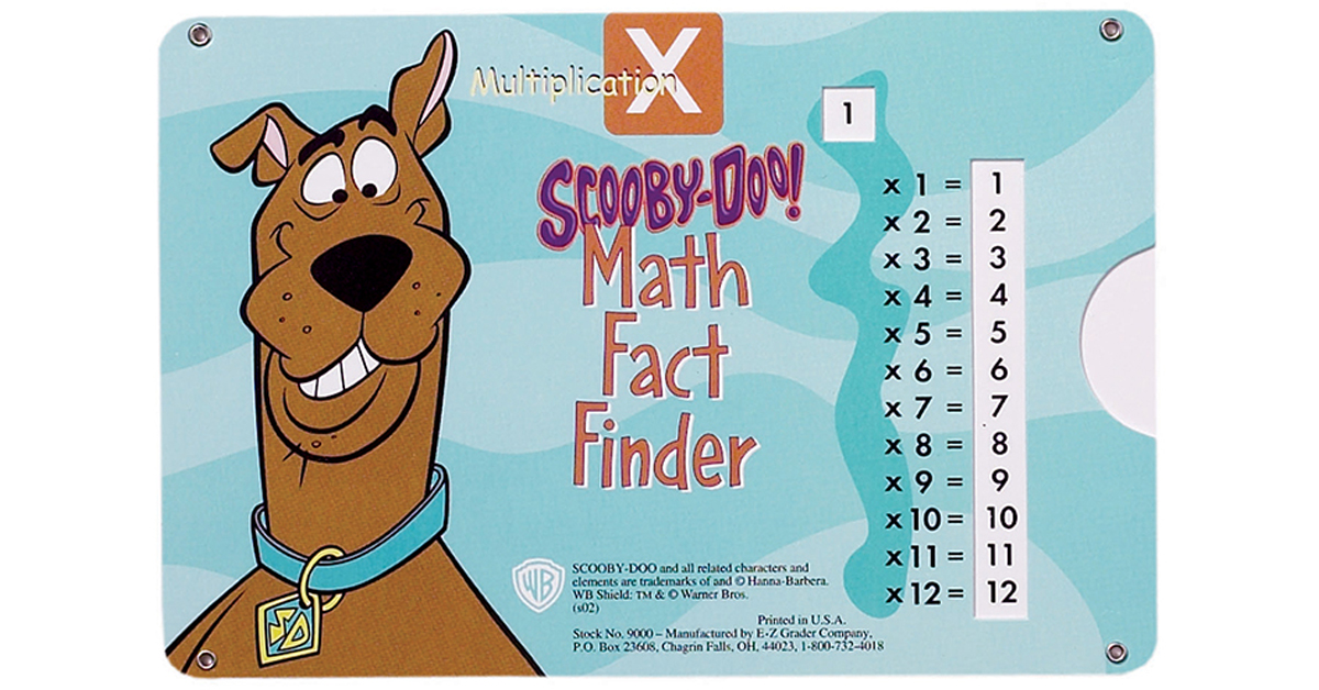 math-fact-finder-multiplication-division-scooby-doo-slide-chart-ez-9000-original-e-z-grader