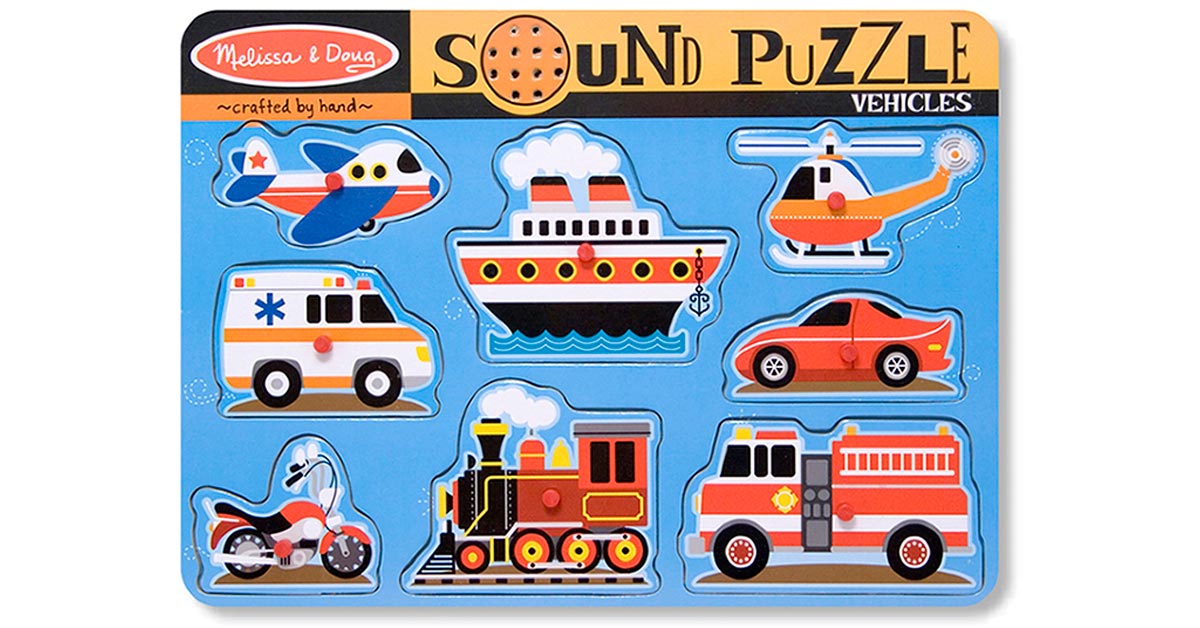 Vehicles Sound Puzzle, 8 Pieces LCI725 Melissa & Doug Puzzles