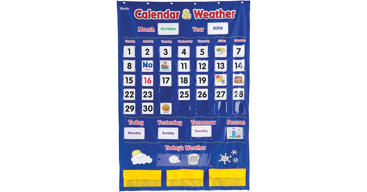 Calendar Pocket Chart With Weather