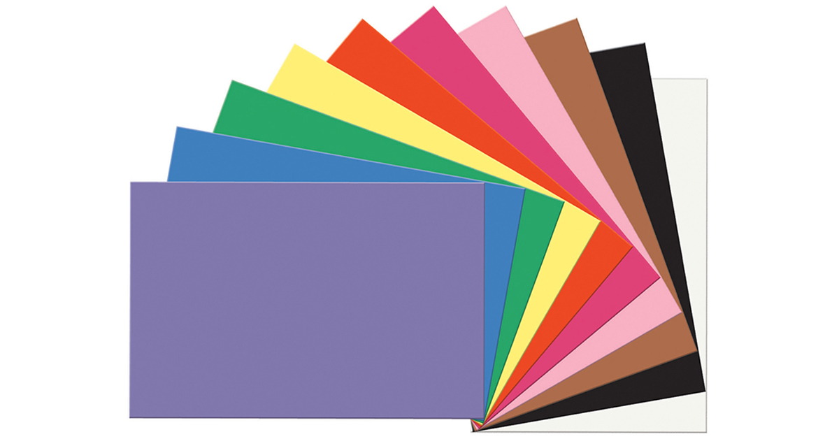 Construction Paper Bulk Assortment, 10 Assorted Colors, 12 x 18, 250  Sheets - PAC6589, Dixon Ticonderoga Co - Pacon
