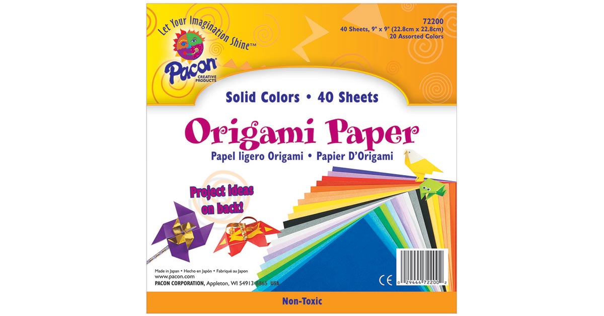 Color Foil Origami- 18 Sheets, 9-3/4 Inch Square