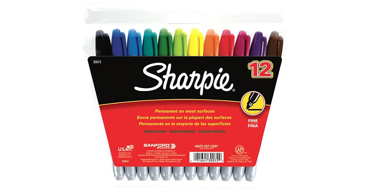 Newell Brands Sanford Sharpie Fine 12-Color Set Markers Felt Point
