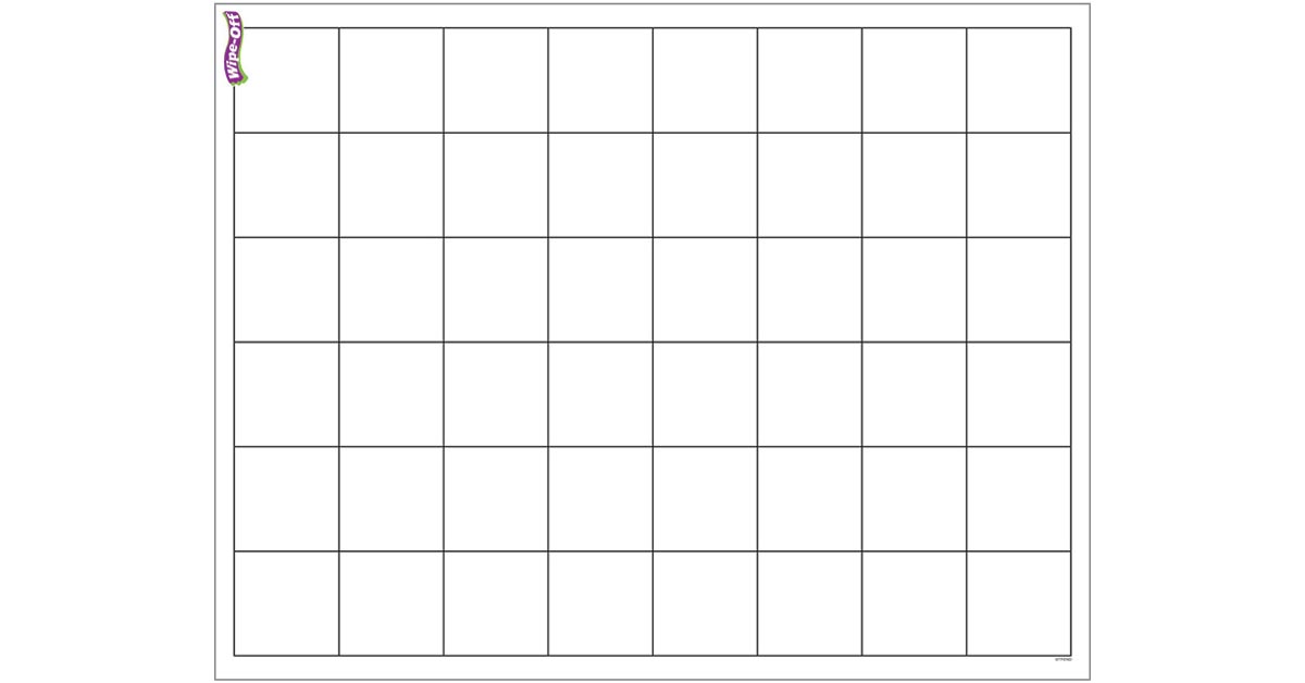 Graphing Grid (Large Squares) Wipe-Off Chart, 17