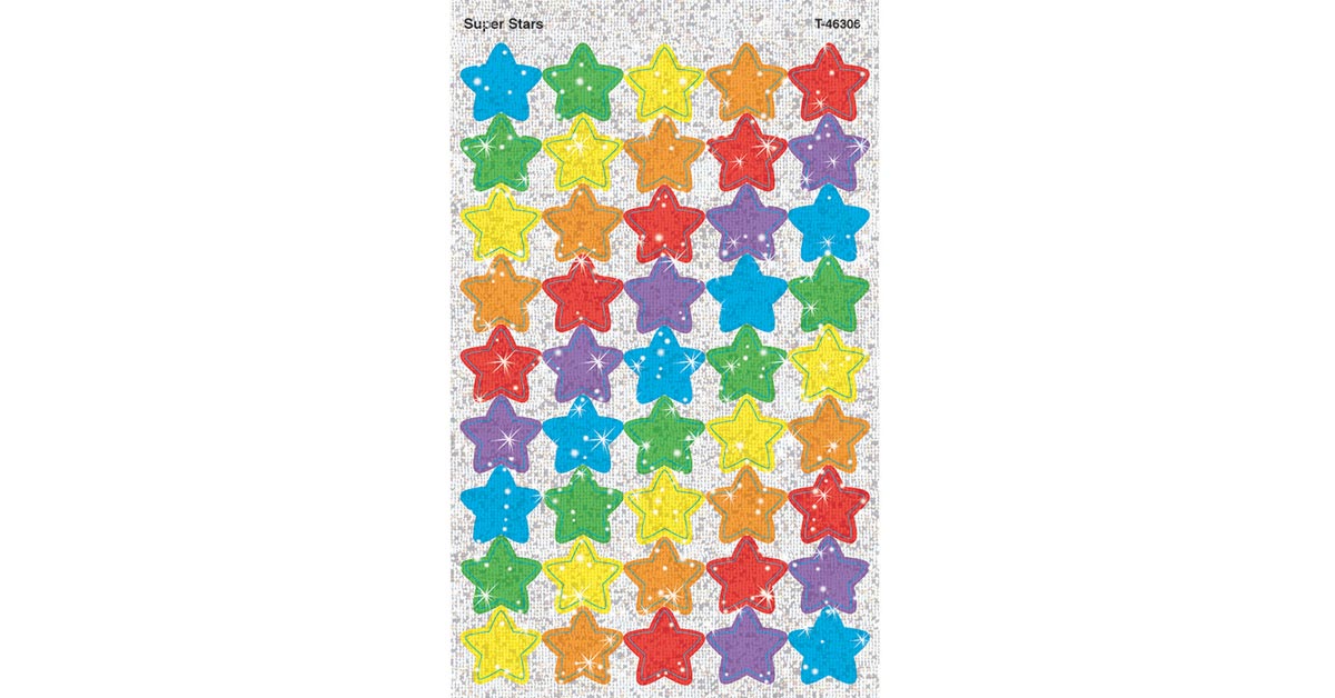 TREND ENTERPRISES, INC. Star Brights Sparkle Stickers, 72 ct
