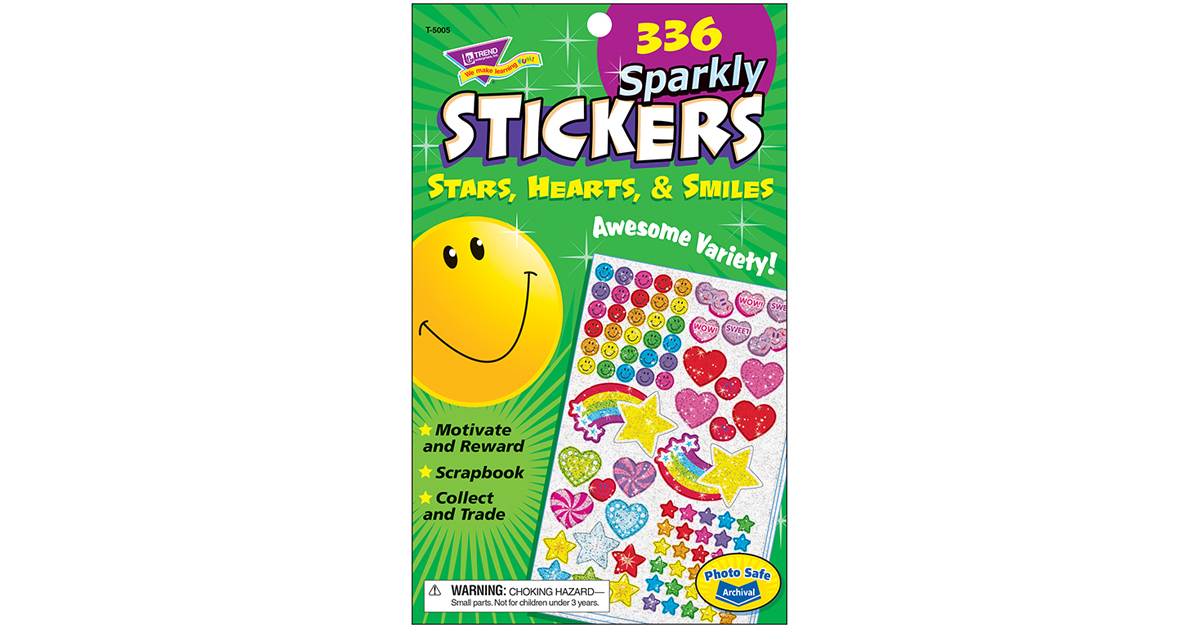 738 Super Stars & Smiles Teacher Reward Stickers Value Variety Pad 
