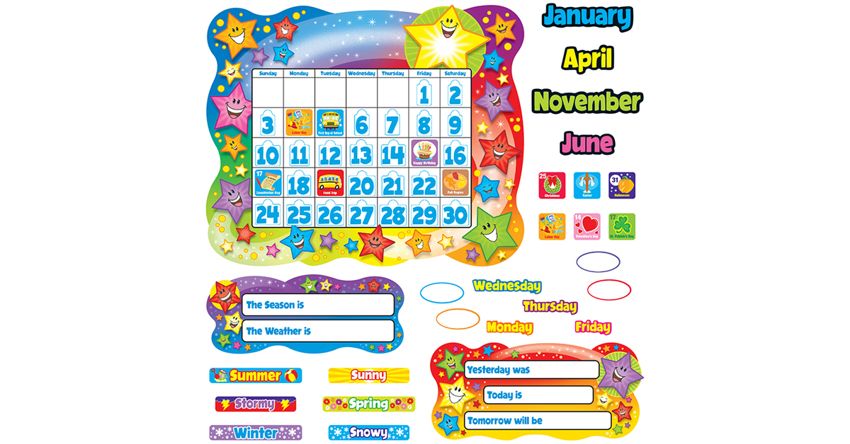 Star Calendar Bulletin Board Set - T-8194 | Trend Enterprises Inc ...