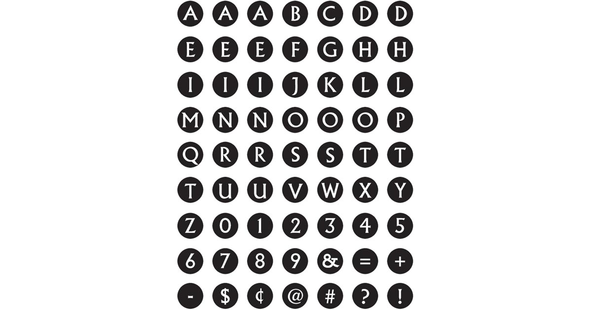 BAZIC Alphabet Numbers Stickers Black 1 A to Z 0 to 9 Sticker for