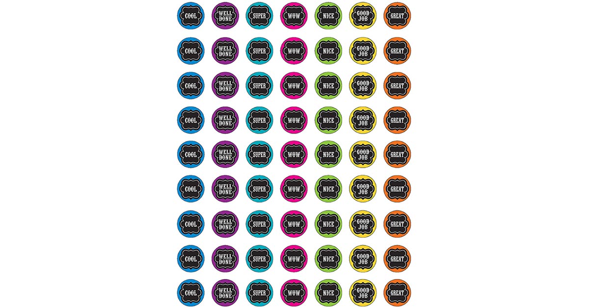 Chalkboard Brights Mini Stickers Tcr5626 Teacher Created Resources