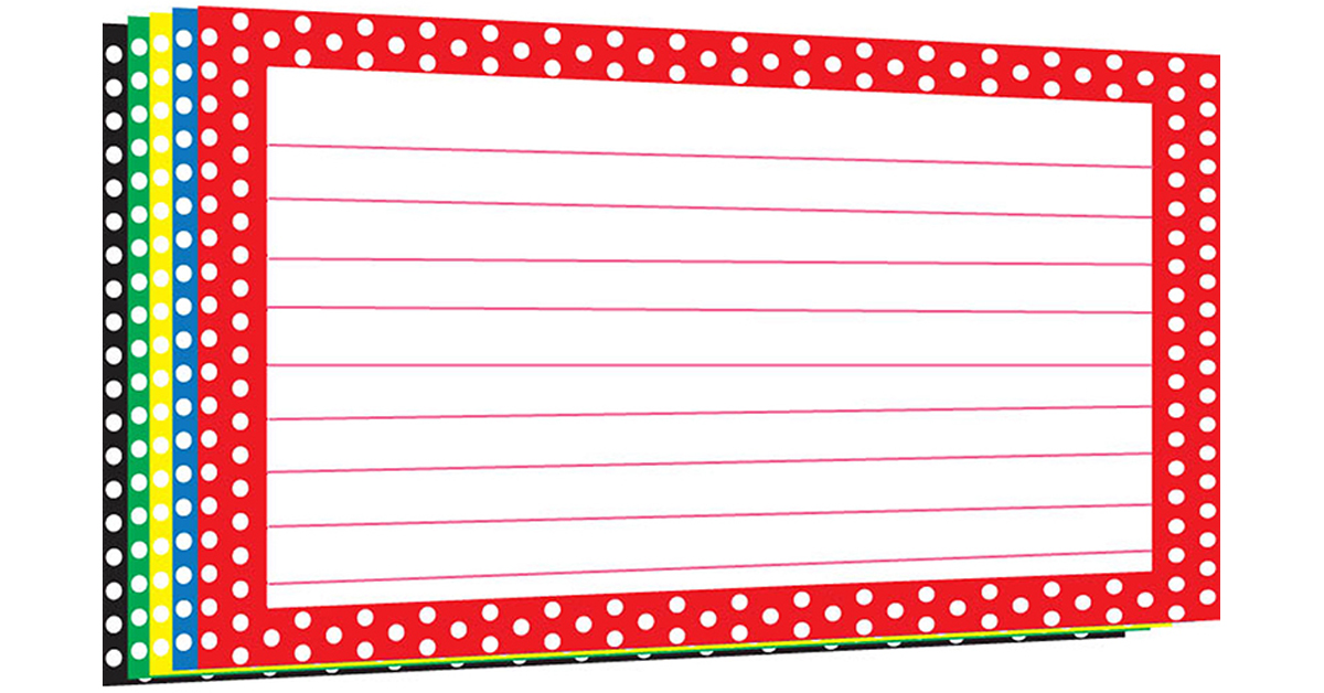 Border Index Cards 4X6 Polka Dot Lined - TOP3669 | Top ...