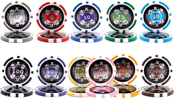 Get 1 Free 100 Red $5 Ace Casino 14g Clay Poker Chips New Buy 2 