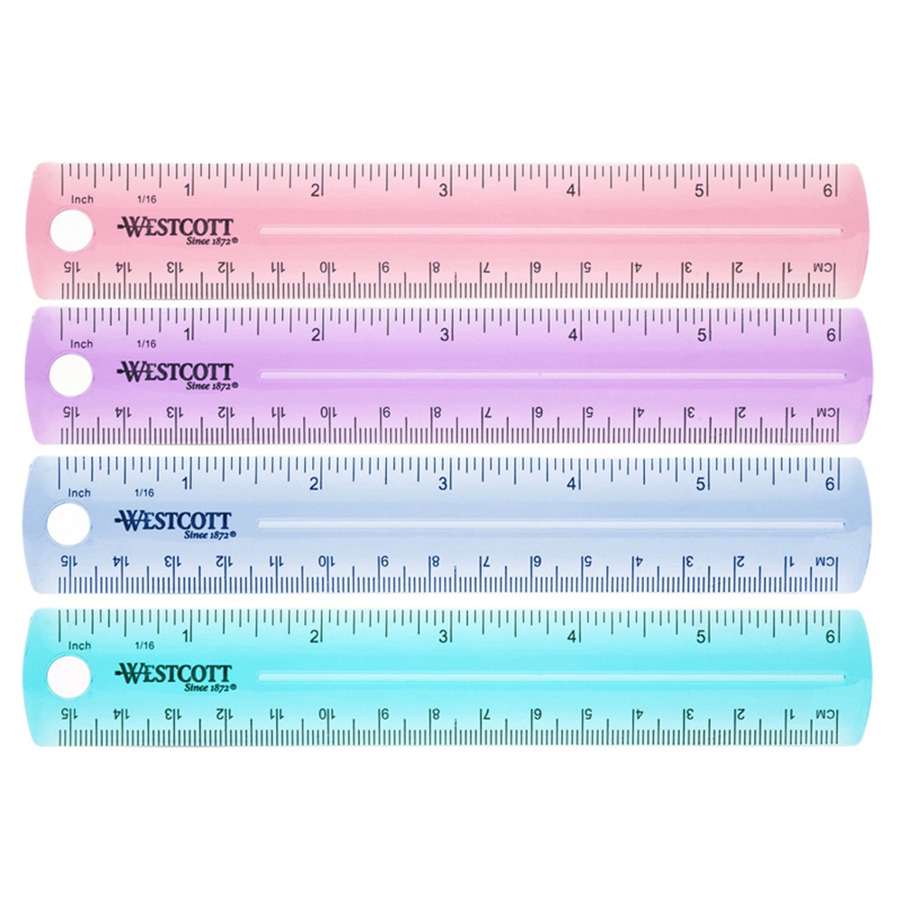 Safe-T 12-Inch Clear Plastic Ruler for School Classroom, Home, or