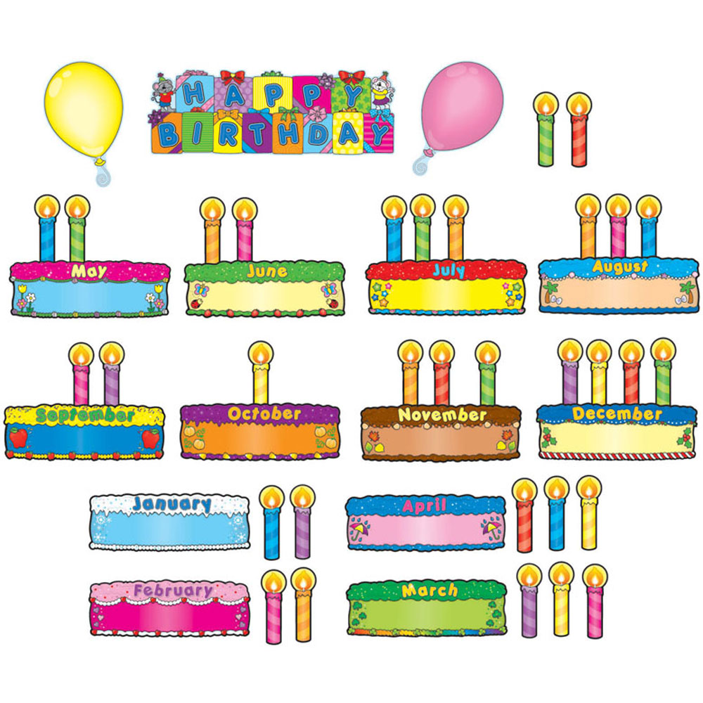 Birthday Cakes Mini Bulletin Board Set - CD-110038 | Carson Dellosa