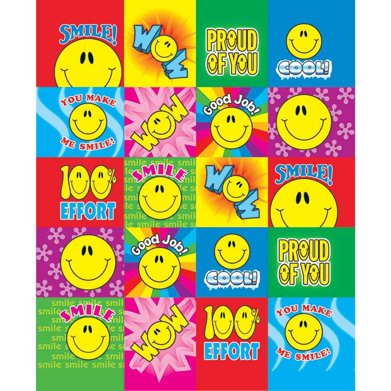 Smiley Faces, Multicolor Shape Stickers - CD-5270