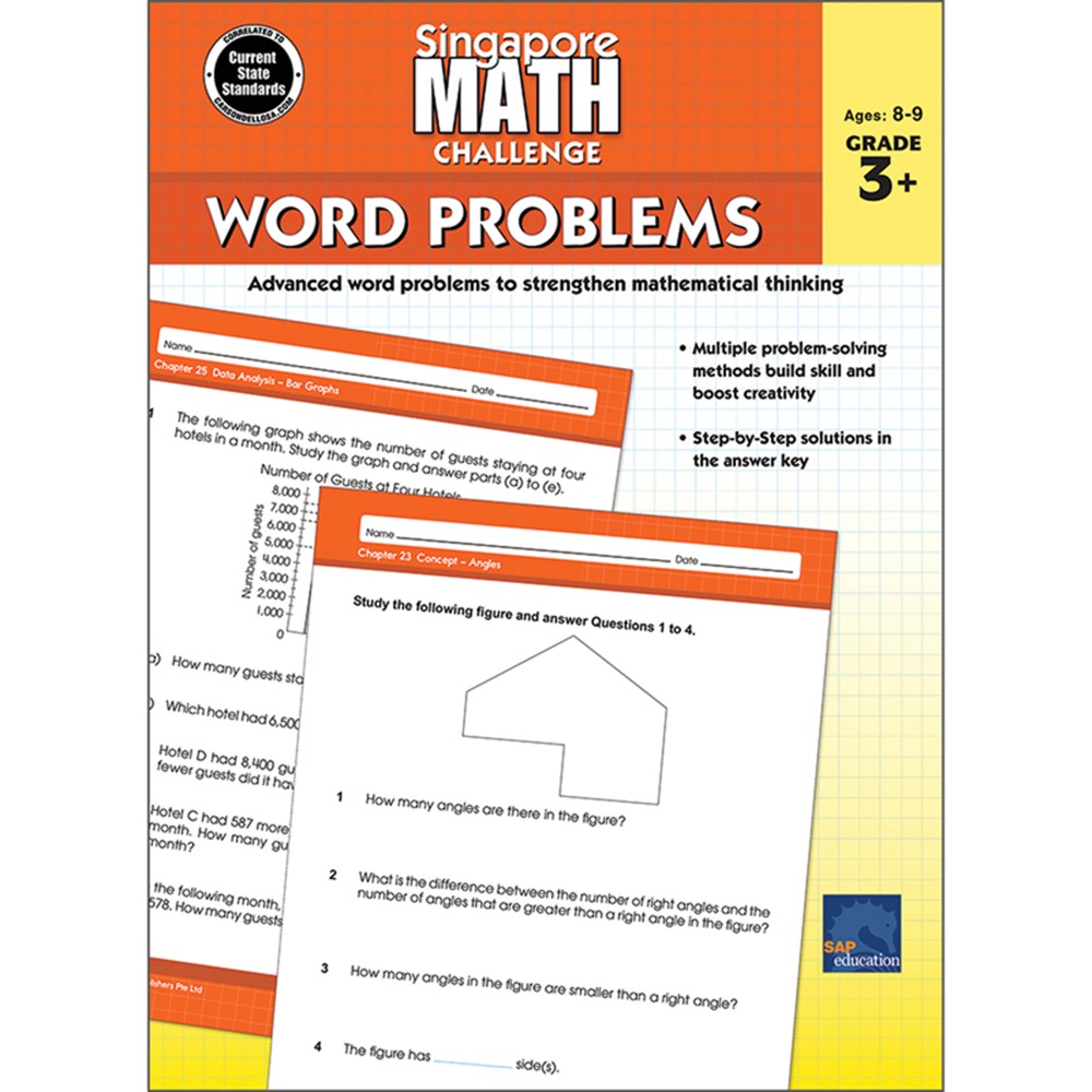 3-5　Grades　Problems,　Singapore　Word　Challenge　Math　CD-705332