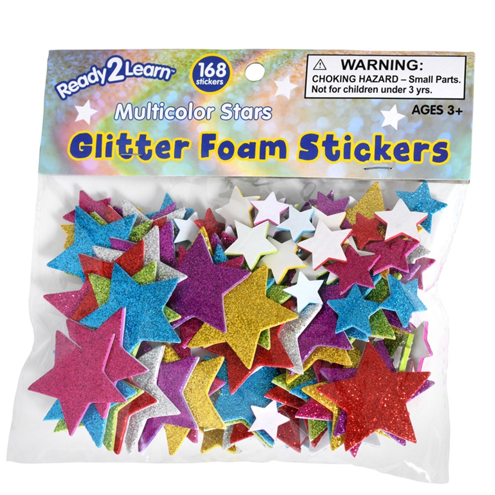 Glitter Foam Stickers - Stars - Multicolor - CE-10082, Learning Advantage
