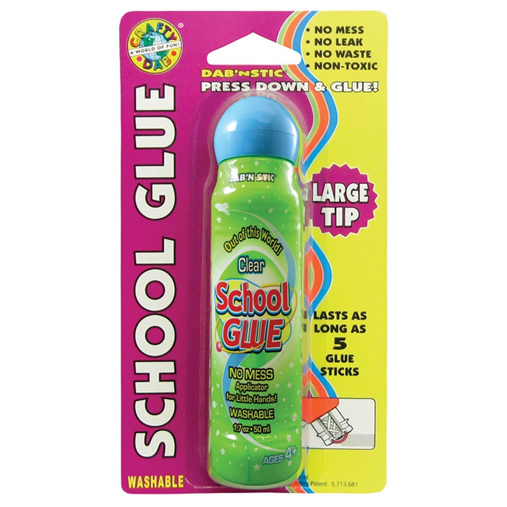 Crafty Dab School Glue - Clear, Single Blister - CV-50799, Crafty Dab - A  Div. Of C J Venne Ll