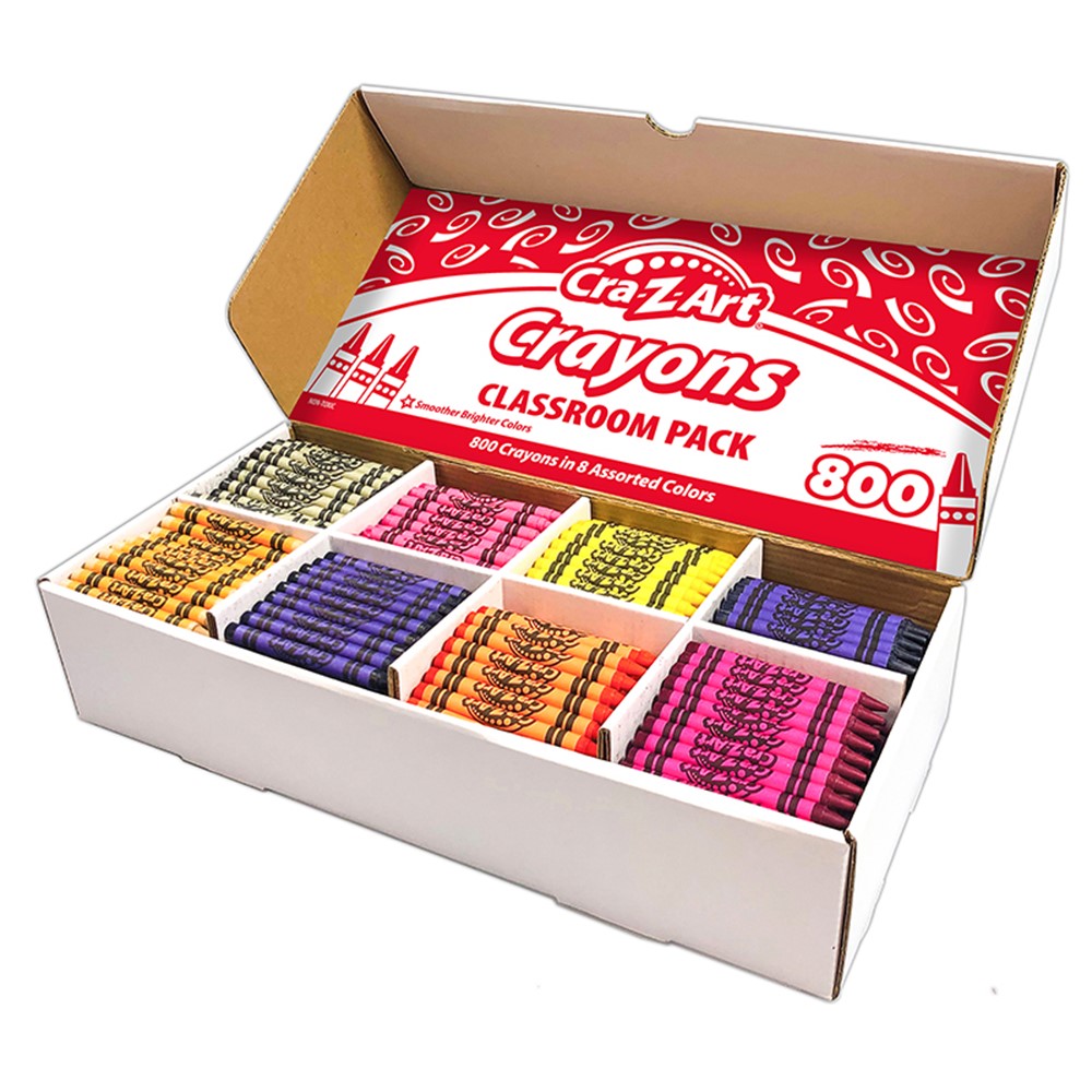 Cra-Z-Art CZA740061 8 Colors Jumbo Classroom Crayons - Pack of 200