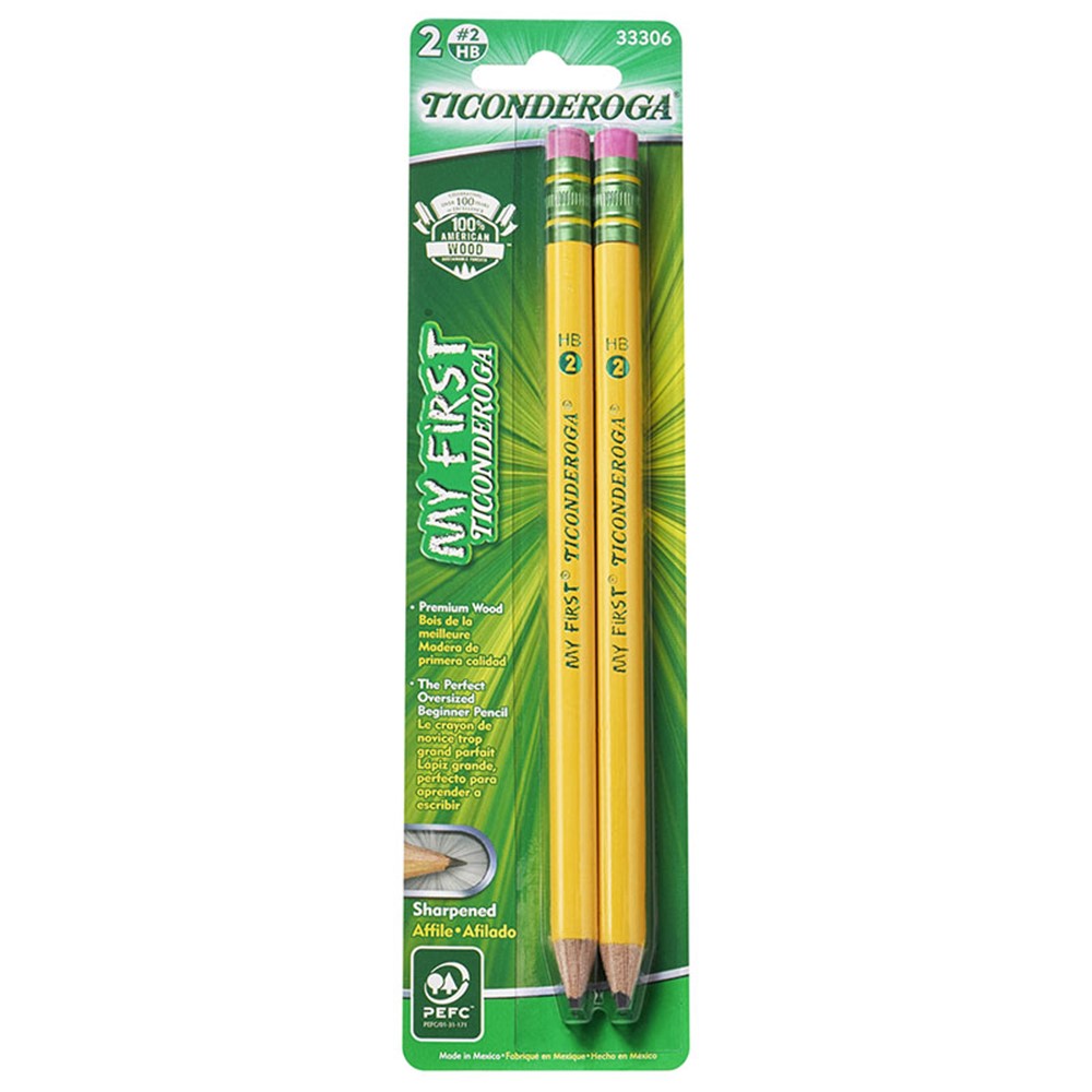 My First Pencil- 2 Pack-White-Easy to Hold-With Sharpener - Channies