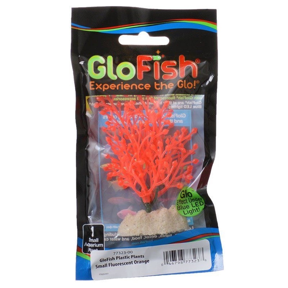GloFish Aquarium Plant Multipack - Orange, Green & Blue