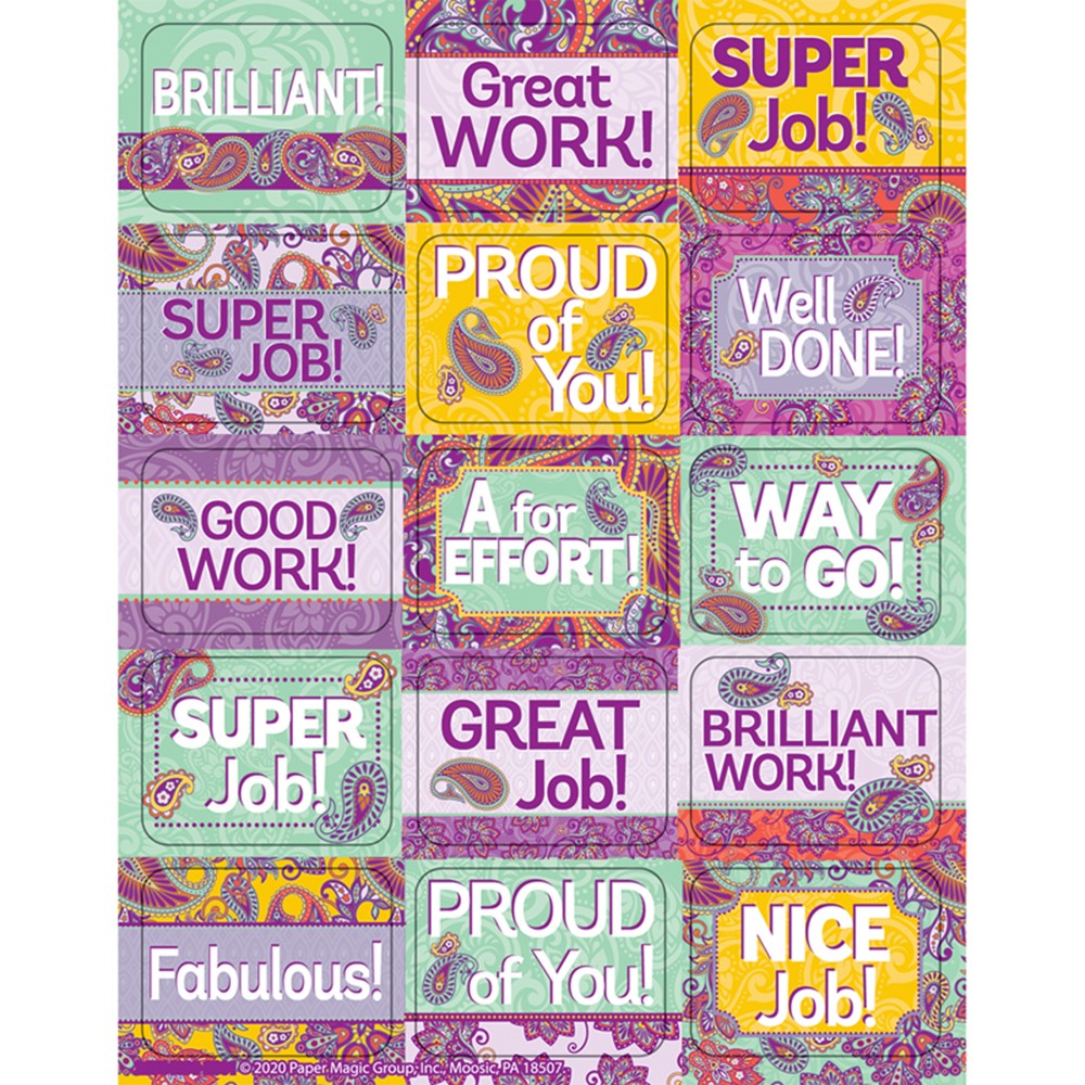 Positively Paisley Success Stickers, Pack of 120 - EU-658409 | Eureka