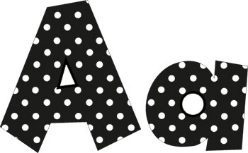 Uppercase Alphabet Letters - Black and White Polka Dot – The Happy Planner