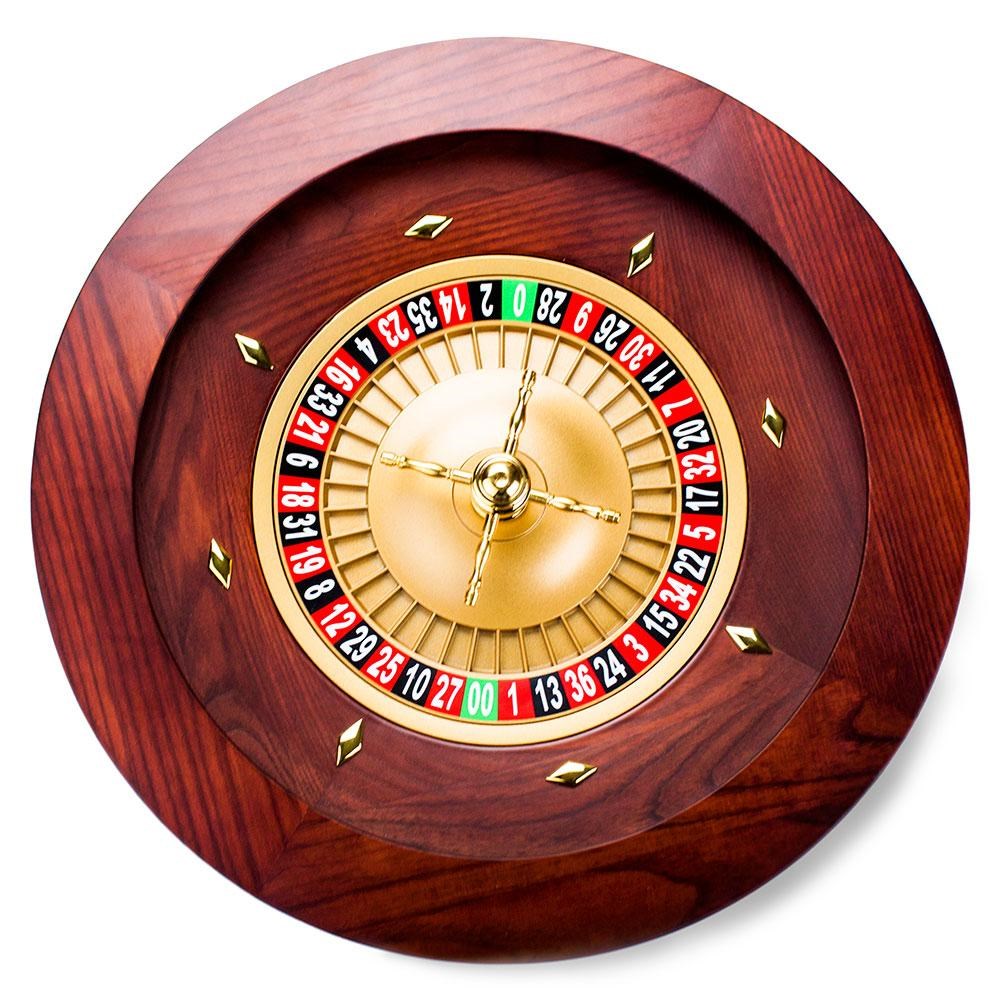 Vector American Roulette Wheel With Las Vegas Sign, Playing Cards