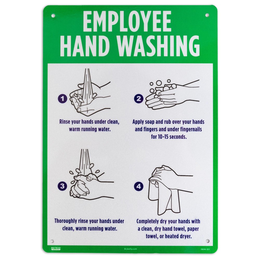 Employee Hand Washing Aluminum Sign | ISGN-051