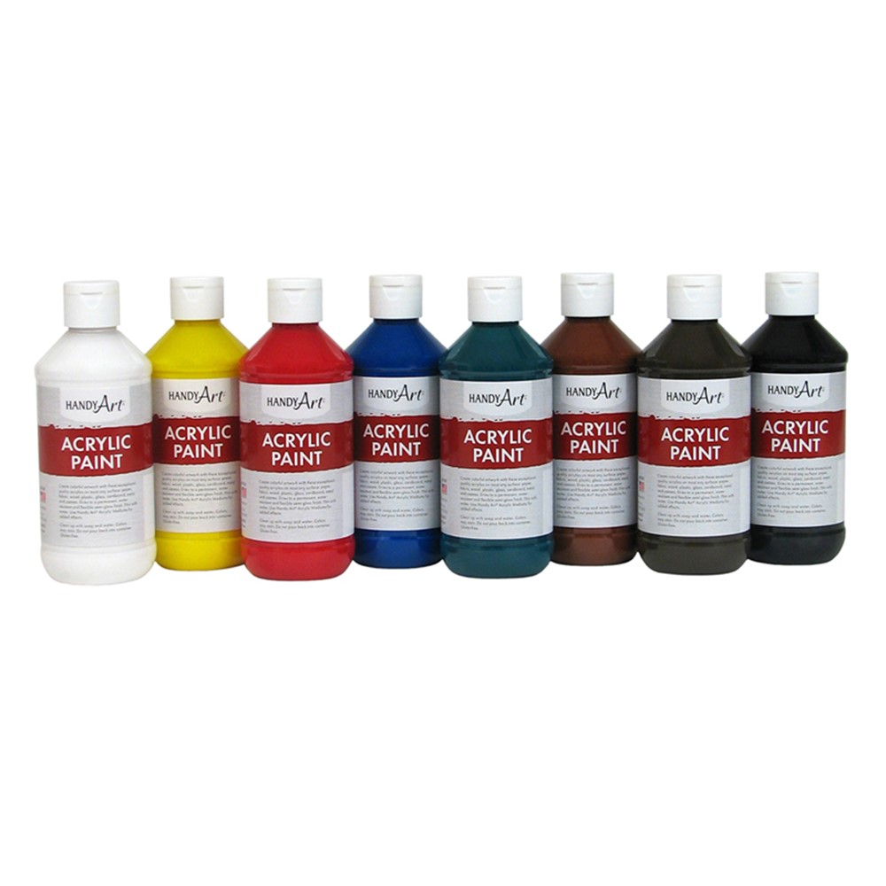 Acrylic Paint, 8oz, Primary 8-Color Set - RPC881020, Rock Paint / Handy  Art