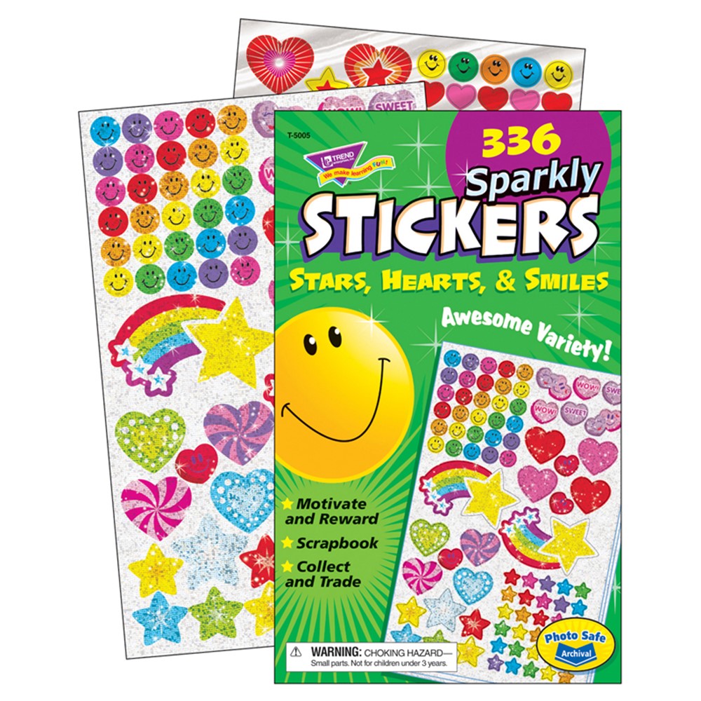 TREND ENTERPRISES, INC. Star Brights Sparkle Stickers, 72 ct