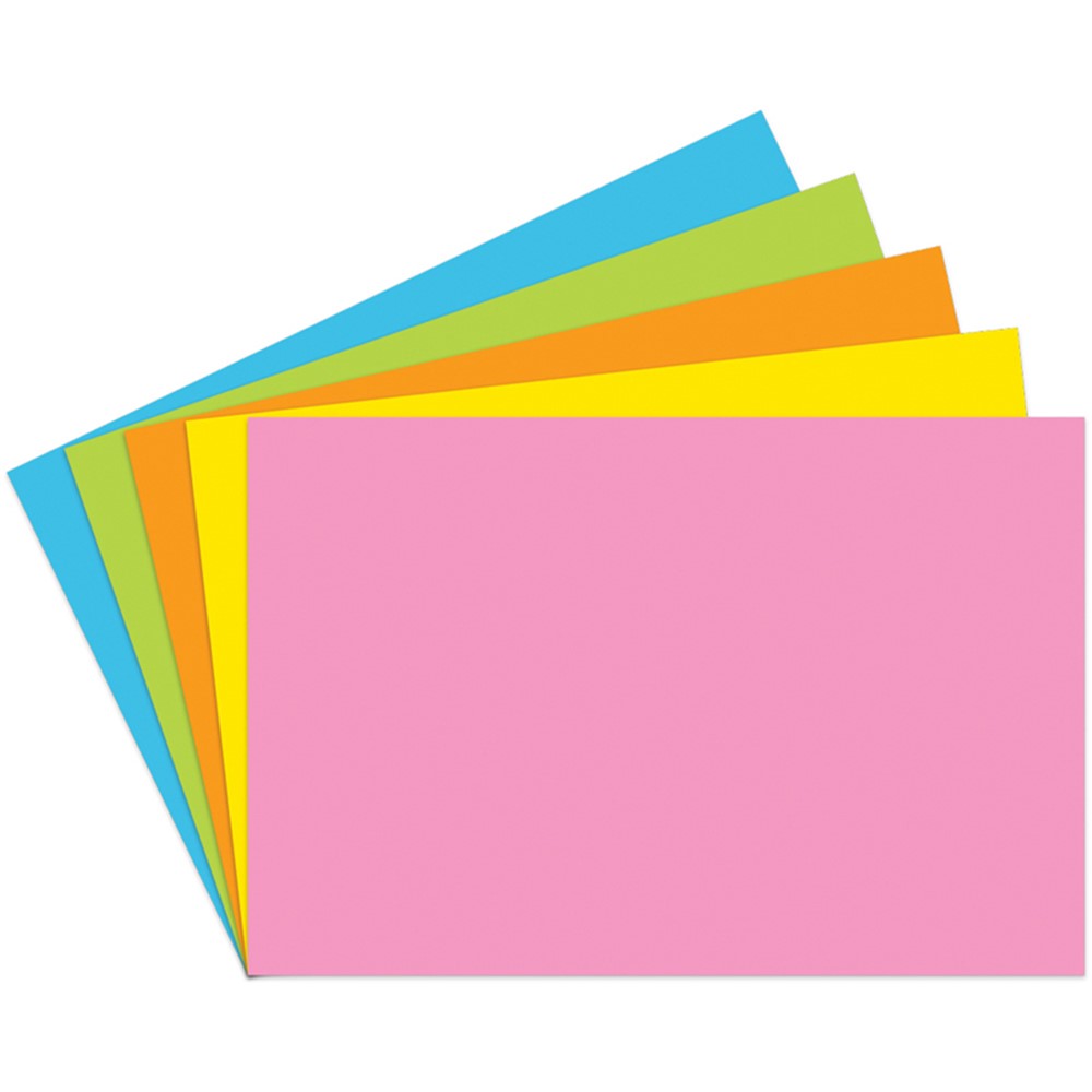Index Cards Blank 4 x 6, Brite Assorted, Pack of 100 - TOP361, Top Notch  Teacher Products