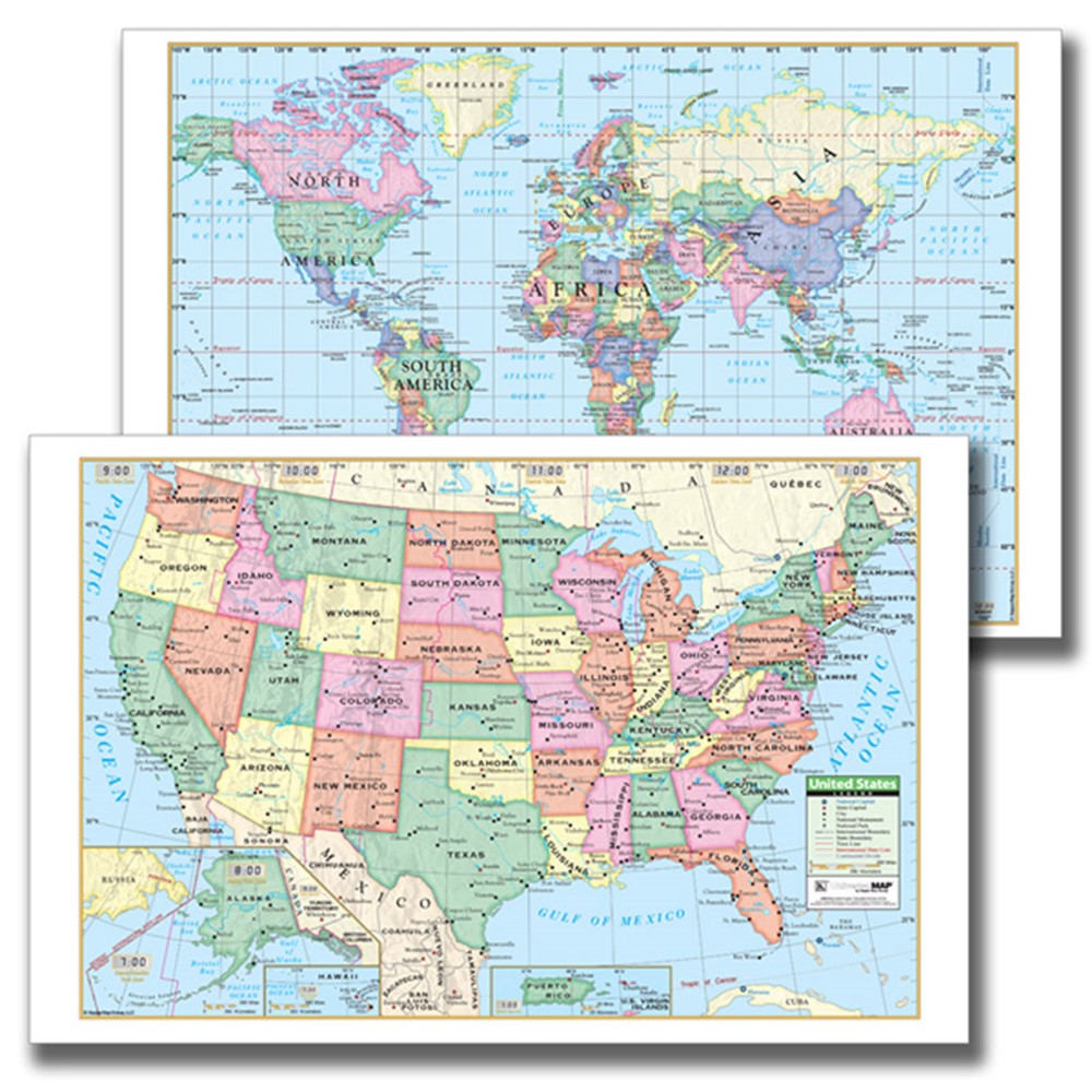 Laminated Usworld Notebook Maps Pack Of 10 Unim1747732 Kappa Map