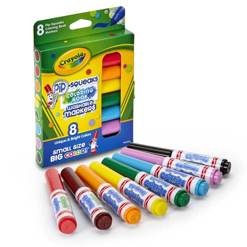 Crayola Pip-Squeaks Mini Washable Markers, Conical Tip, Assorted
